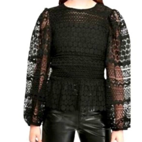 Express lace peplum blouse. Size XS - Picture 4 of 8